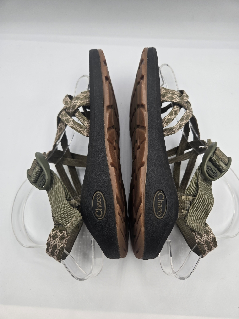 Chaco Hiking Sandals Olive Geometric Adjustable Sport Sandals Women's Size 7 - Picture 3 of 8